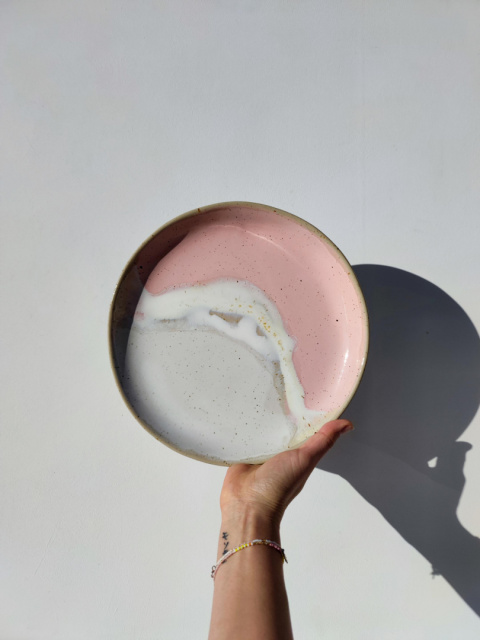 Talerz obiadowy WAVE PINK