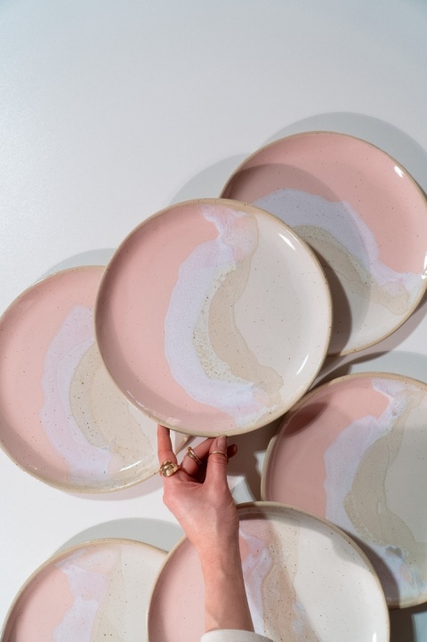 Talerz obiadowy WAVE PINK