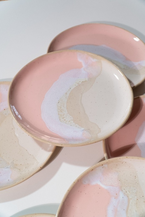 Talerz obiadowy WAVE PINK