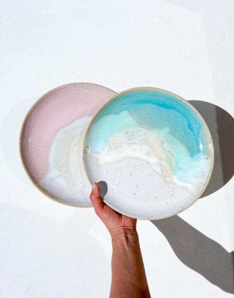 Talerz obiadowy WAVE PINK